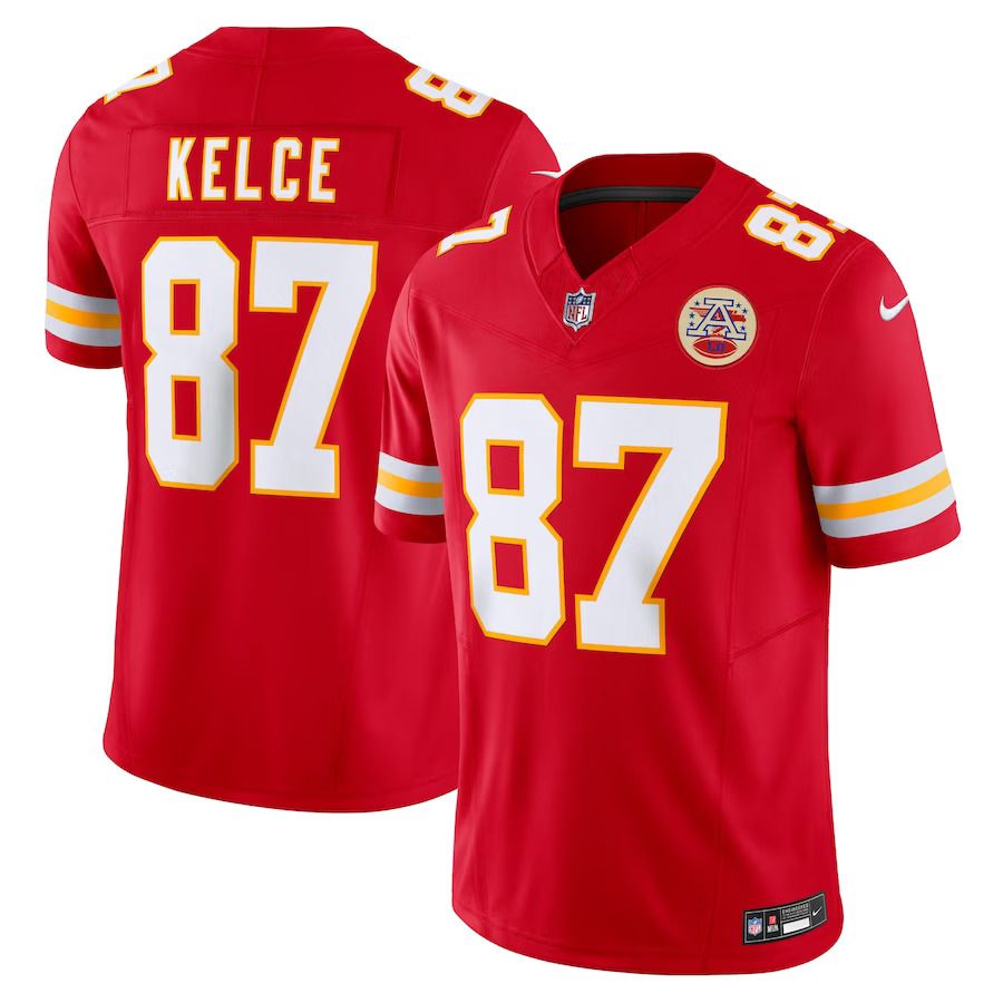 Men Kansas City Chiefs #87 Travis Kelce Nike Red Vapor F.U.S.E. Limited NFL Jersey->customized nfl jersey->Custom Jersey